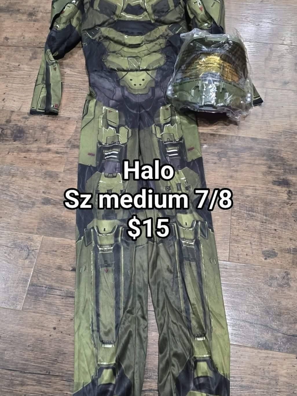 Halo Kids Green and Black Superhero Armor Costume with Helmet